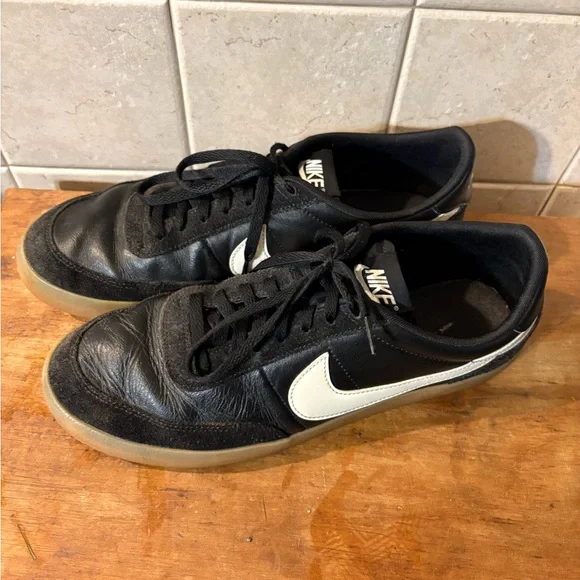 Nike Black and White leather Men's Shoes size 12 - Picture 2 of 4